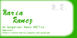 maria rancz business card